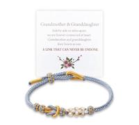 For Granddaughter Bracelet A Link That Can Never Be Undone Peach Blossom Knot Bracelet, To My Granddaughter Bracelet from Grandma, Adjustable Braided Bracelets for Women Inspirational Birthday Jewelry