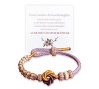 For Granddaughter Bracelet A Link That Can Never Be Undone Peach Blossom Knot Bracelet, To My Granddaughter Bracelet from Grandma, Adjustable Braided Bracelets for Women Inspirational Birthday Jewelry