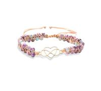 For Granddaughter Bracelet Gifts from Grandma A Link That Can Never Be Undone Adjustable Beaded Stone Knot Hand Braided Infinity Heart Bracelets Double Layer for Women Christmas Birthday Gift Jewelry