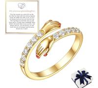 For Granddaughter - Filled It with My Love and Light Hug Ring, Adjustable Hug Rings for Granddaughter Daughter, Grandma for Granddaughter Christmas Birthday Gift