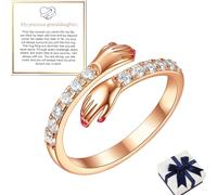 For Granddaughter - Filled It with My Love and Light Hug Ring, Adjustable Hug Rings for Granddaughter Daughter, Grandma for Granddaughter Christmas Birthday Gift
