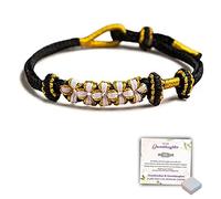 For Granddaughter - Grandmother And Granddaughter A Link That Can Never Be Undone Peach Blossom Knot Bracelet, Peach Blossom Adjustable Braided Bracelet, Granddaughter Bracelet from Grandma (Black)
