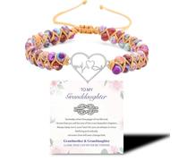 For Granddaughter, Infinity Heart Bracelet, Double Layer Natural Jasper and Emperor Stone Beaded Wrap Bracelet, Adjustable Hand, Woven Design, Thoughtful Christmas or Birthday Gift for Granddaughter