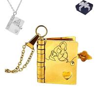 For Granddaughter - The Most Beautiful Chapter Book Necklace, My Incredible Granddaughter Little Star Book Necklaces from Grandma, Personalized Mini Engraved Necklace from Grandma (Gold)