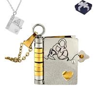 For Granddaughter - The Most Beautiful Chapter Book Necklace, My Incredible Granddaughter Little Star Book Necklaces from Grandma, Personalized Mini Engraved Necklace from Grandma (Gold Silver)