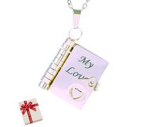 For Granddaughter-The Most Beautiful Chapter Book Necklace, My Little Star Books Necklaces for Granddaughter, Granddaughter-Chapter Book Necklace, Meaningful Christmas Jewelry Gift (silver,7)