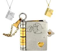 For Grandkids - My Love Stays With You Book Necklace, The Most Beautiful Chapter My Little Star Book Necklace, Personalized Multi Layer Books-Shaped Pendant necklace (Gold Silver)