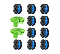 For Greenworks G24LT Trimmer Spool Lines, 1.65mm dia 4.9m long Line String Trimmer Spool, Grass Trimmer Line for Greenworks 24V Lawn Trimmers G24LT, G24LTK2, G24LT30M, G24LT30MK2 (10 Spool+2 Cover)