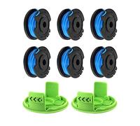 For Greenworks G24LT Trimmer Spool Lines, 1.65mm dia 4.9m long Line String Trimmer Spool, Grass Trimmer Line for Greenworks 24V Lawn Trimmers G24LT, G24LTK2, G24LT30M, G24LT30MK2 (6 Spool+2 Cover)
