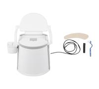 for Grey Bedside Commode Toilet Chair with Detachable Armrests, Anti - Slip, Strong Load - Bearing for Bedside Use