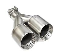 For GTI MK7 Golf7 Nozzle 1Pcs Double Matte Stainless Steel Car Muffler Tip Exhaust System Pipe Universal 60MM 63mm Car Exhaust End Pipe Muffler Tip(ID60MMOD101MM R)