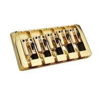 For Gu-yker 5 String Bass Bridge with Locking Zinc Saddles-Dual Load Type A Bridges String Space 19mm Replacement Jazz Bass Chrome(GD)