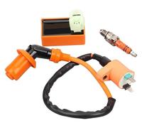 For GY6 50cc 125cc 150cc 4-stroke Motorbike Ingition Key Switch Coil 6Pin Racing Ignition Coil Spark Plug Moped Scooter ATV Quad motorcycle ignition coil