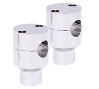 For H&arley For Custom For Bobber Motorcycle 7/8" 22MM 1'' 25MM Handlebar Riser Bar Mount Handle Clamp Motorbike Handle Bar Riser(Silver22mm)