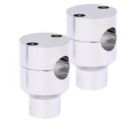 For H&arley For Custom For Bobber Motorcycle Universal 7/8" 22MM 1'' 25MM Handlebar Riser Bar Mount Handle Clamp Handlebar Risers(Silver25mm)