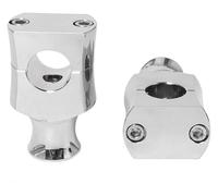 For H&arley For Dyna For Spo&rtster For 1 Pair Handlebar Risers Clamp For 22mm 25mm For Black Motorcycle Handle Bar Mounting Handle Bar Riser(25mm Chrome)