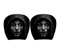 for Halloween Car Headrest, Ghost Face Seat Protector Reusable Breathable Stretchy Creepy Horror Pattern for Sedan Trucks RV ATV Travel