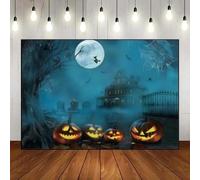 for Halloween Decoration Background Castle Custom Birthday Backdrop Gloomy Woods Graveyard Photo Decoration Old Party Background for Festival