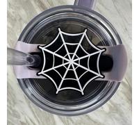 For Halloween Stanley Cup Accessories,Tumbler Cup Name Plate for Lid, Tumbler Name Plate for Stanley Cup 40oz, 30oz,Acrylic Pumpkin Spiderweb Spooky Season Tumbler Lid Tag Accessory (Black 30oz)