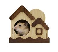 for Hamster - Fun Pet Supplies - Wooden Hamster House for Small Pets, It is Made with Hardwood Material, Gerbil, Chinchilla, Hur