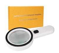 for Handheld Magnifying Glass, for Double Layer Optical Glass Lens, 30x Magnifier with 12 LED Lights, for The Elderly and Collectors