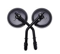For Har&ley Davi&dson FLSTFB FAT BOYR SPECIAL FLSTN SOFTAIL DELUXE VRSCAW V-ROD 2Pcs/Pair 8mm Motorcycle Rearview Side Mirrors Convex Short Stem Round Mirror Compatible Parts(Black)