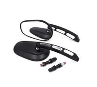 For Har&ley Heritage Softail Classic FLSTC Fat Boy FLSTF Fat Boy Lo FLSTFB Fat Boy S FLSTFBS 1 Pair Aluminum 8mm Motorcycle Mirrors Compatible Parts(Black)