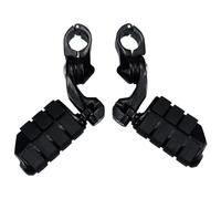 For Har&ley Sportster Softail Dyna Electra Glide Road King Street Glide Motorcycle Highway Pegs Foot Pegs With 1.25" Engine Guard Footrest 1 1/4 Pedal bracket(Black)
