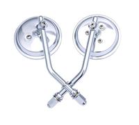 For Harley Davidson Road King Classic XL1200L SPORTSTER XL1200C 2Pcs/Pair 8mm Motorcycle Rearview Side Mirrors Convex Chrome/Black Short Stem Round Mirror(Chrome)