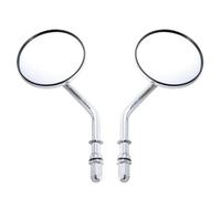 For Harley Dyna Bobber Chopper Sportster Old School M8 Motorcycle Black Round Rear View Mirrors Side Mirrors Handlebar Mirror(Chrome)