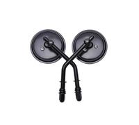 For Harley Dyna Bobber Chopper Sportster Old School M8 Motorcycle Black Round Rear View Mirrors Side Mirrors Handlebar Mirror(Black)