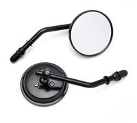 For Harley Dyna Bobber Chopper Sportster Old School Touring M8 Motorcycle Round Rearview Mirror Side Mirrors Handlebar Mirror(Black)