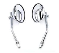 For Harley Dyna Bobber Chopper Sportster Old School Touring Retro Motorcycle Rearview Mirror Round Side Mirror Handlebar Mirror(White)