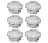 For Hayward Sp1419e 1 Inch Open Water Directional Flow Inlet Fitting Plus For Bulls Eye Connecting Nozzle Suitable For Swimming Pool Spa Return Jet White Tone Six Item Pack