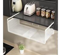 for heavy-duty Wire Shelving Unit 40-68cm No Tools Needed for(White B) | Supports heavy items, stable wire structure, 25cm depth, 19cm height, perfect for pantry organization