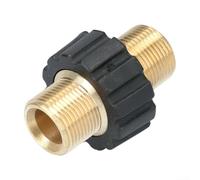 For high pressure hose connector coupling M22x1 5 double nipple male thread adapter for to or Kranzle pressure washer systems (with plastic sleeve)