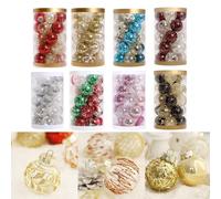 For Holiday and Wedding 25PCS Glitter Ball Ornaments for Tree Decoration Set to Add Elegant Touch to Seasonal Parties (Pink)