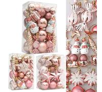 For Holiday Celebration Essentials 29PCS Rose Gold Christmas Balls for Tree Decoration at Weddings and Parties (C)