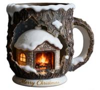For Holiday Cheer Mugs Collection Featuring Unique Tree Trunk Design And Festive For Holiday Scenes, Crafted For Microwave Use And Everyday Durability(fire)