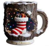 For Holiday Cheer Mugs Collection Featuring Unique Tree Trunk Design And Festive For Holiday Scenes, Crafted For Microwave Use And Everyday Durability(Christmas Socks)