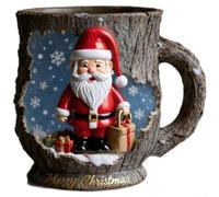 For Holiday Cheer Mugs Collection Featuring Unique Tree Trunk Design And Festive For Holiday Scenes, Crafted For Microwave Use And Everyday Durability(Santa Claus)