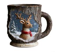 For Holiday Cheer Mugs Collection Featuring Unique Tree Trunk Design And Festive For Holiday Scenes, Crafted For Microwave Use And Everyday Durability(deer)