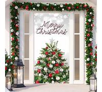 For Holiday Door Covering Fabric with Christmas Decorative Sticker for Seasonal Decor Adds Festive Ambiance to Residential Doorways (6)