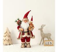 For Holiday Santa Claus Figurine Featuring Sturdy Base and Traditional Red Outfit, 30cm Height, Suitable for Seasonal Display on Various Surfaces (2)