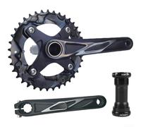 for hollowtech II Crankset 170mm 24mm Axle for MTB Cycling | 170mm length, 38T steel ring, hollow aluminum arms, 7-12 speed compatible, smooth for power transfer