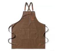 For Home Kitchen Apron Constructed from Thickened Canvas Providing Reliable Water Oil and Stain Resistance During Food Prep (brown)