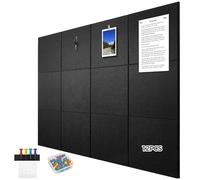For Home Office Studio Noise Reduction, Easy Install With 30 Push Pins, 12 Packs Acoustic Panels, 11.8 X 11.8 In Black Polyester Fiber Sound Absorbing Wall Tiles