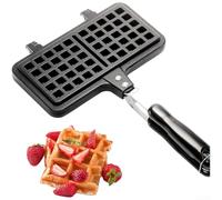 For Home Use Waffle Maker With Heart Shaped And Floral Patterns, Iron Body, Alloy Rivet Handle, Non For Easy Food Release And Cleaning, Compact Design(B)