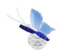 For Home Wedding Decoration For Crystal Butterfly Figurine Made from K9 Glass Paperweight with Handmade Detailed Craftsmanship (Blue)