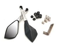 For Hon&da Cb190r Cb1000r Monkey For Yama&ha Tmax 500 530 CNC Accessories Motorcycle Rearview Mirror Moto Blind Spot Side Mirror(Silver)